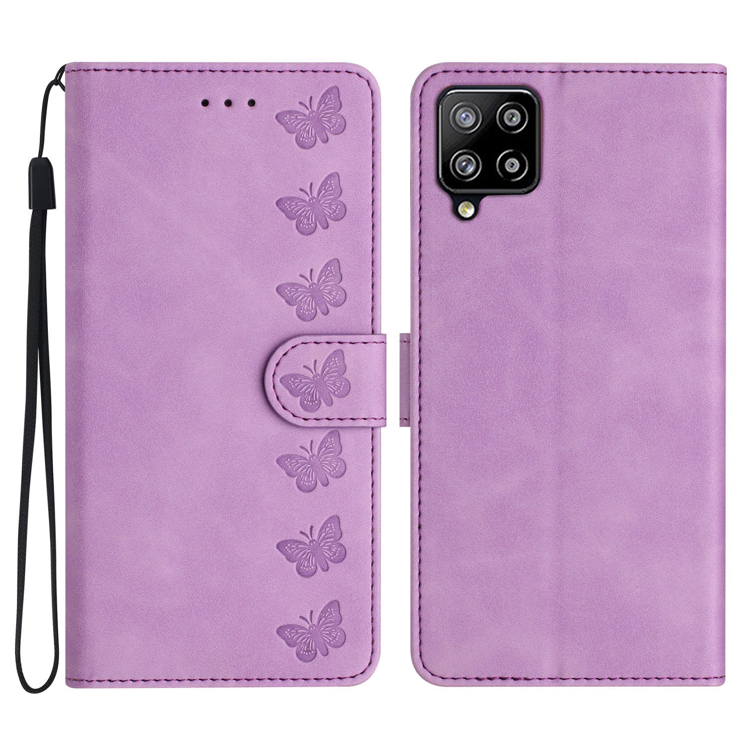 For Samsung Galaxy M32 (Global Version) 4G Butterfly Imprinted Phone Case Leather Wallet Flip Stand Cover For Samsung Galaxy M32 (Global Version) 4G Butterfly Imprinted Phone Case Leather Wallet Flip Stand Cover